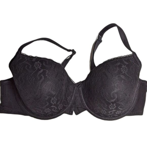 Cacique Bra 46 D Convertible J-hooks Cross Back Lined Wire Black 46D Lane Bryant - Picture 1 of 9